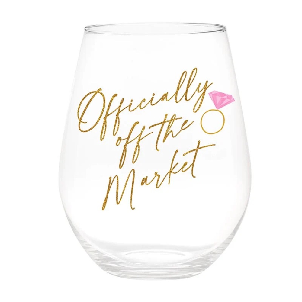 Officially Off the Market" Jumbo Stemless Wine Glass (Set of 2)